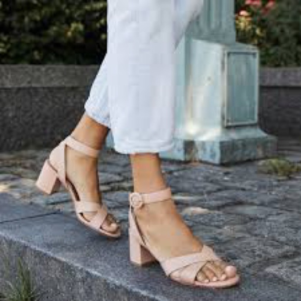 Margaux city sandal rose nappa 37.5 (us 7.5) narrow NEW